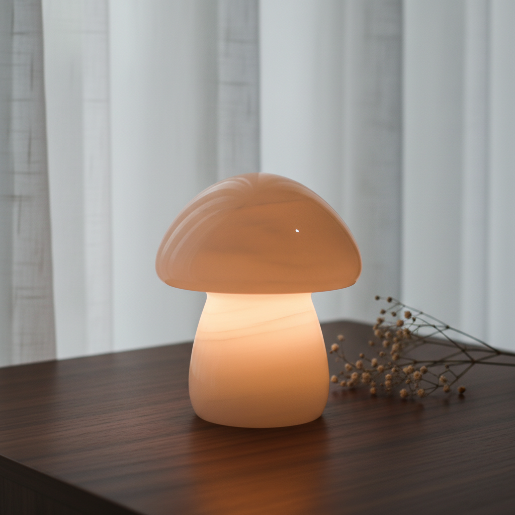 Mini Eden Onyx Pilzlampe – Kabellose Leuchte aus massivem Stein Design