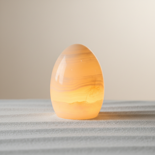 Mini Lyra Onyx Egg Lamp – Wireless Solid Stone Design Light