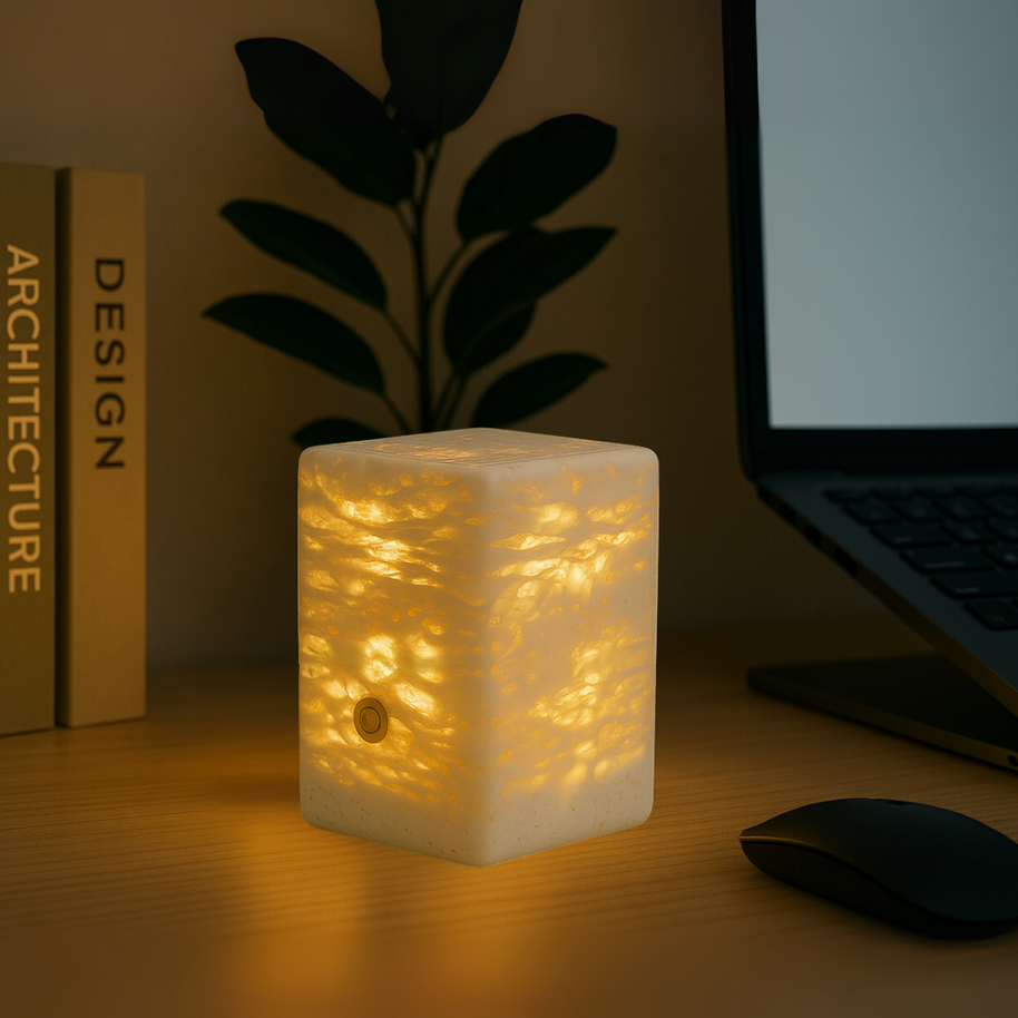 Luma Marble Cube Lamp – Solid Stone Ambient Light