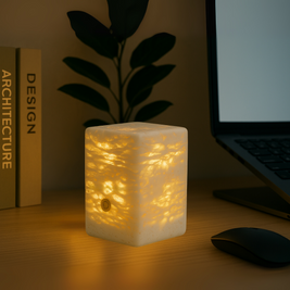 Luma Marble Cube Lamp – Solid Stone Ambient Light
