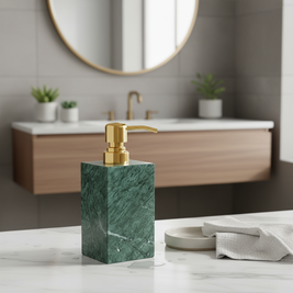 Aurora Marble Soap Dispenser – Solid Stone with Metal Pump