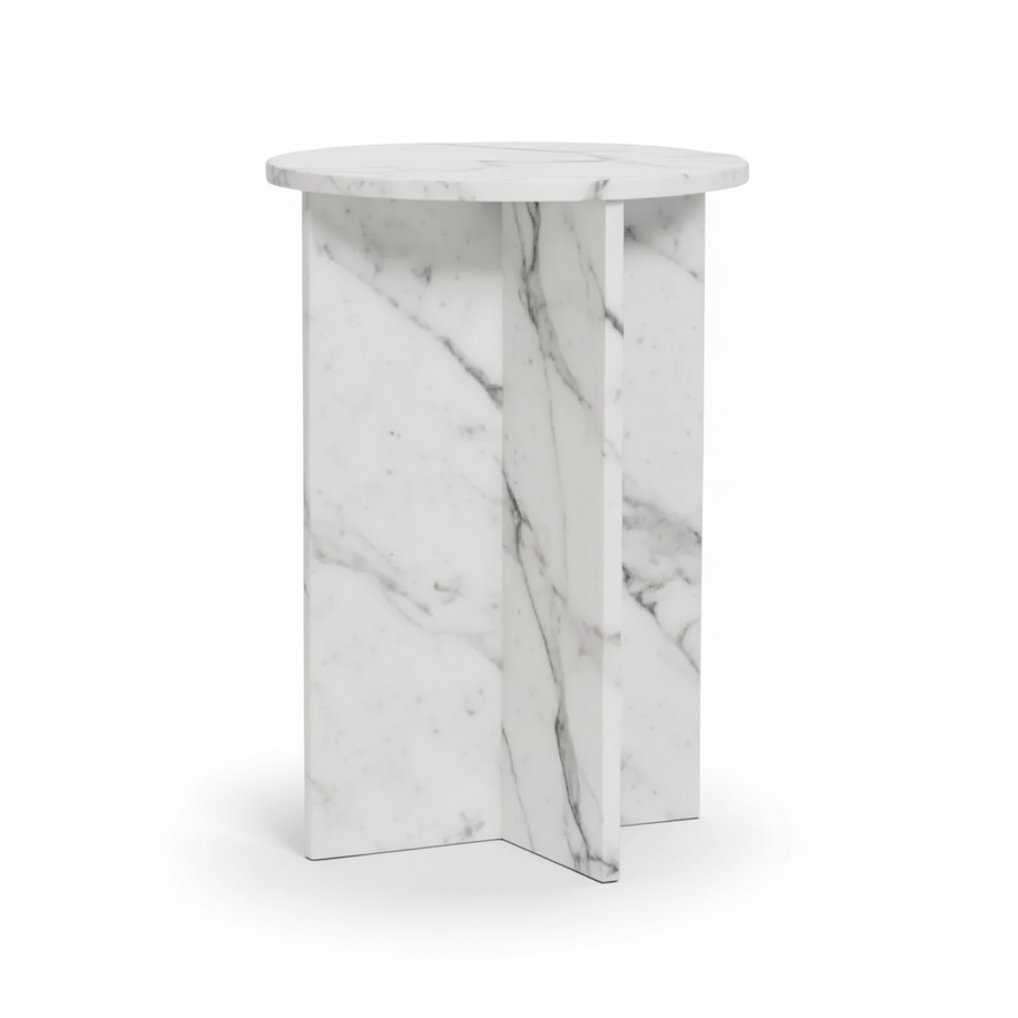 Verano Natuursteen Bijzettafel – Luxe Rond Design