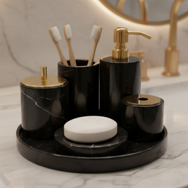 Marble Bathroom Set 6-Piece | Luxury Solid Stone